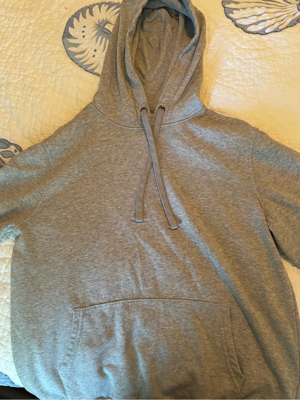 Men's Gray Hooded Pullover Sweatshirt Hoodie